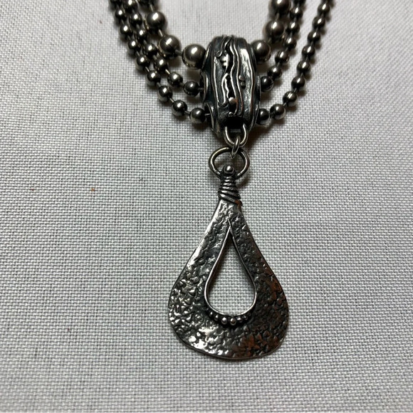 Silpada Three Strand Cascading Pendant Necklace Sterling Silver - Picture 2 of 8